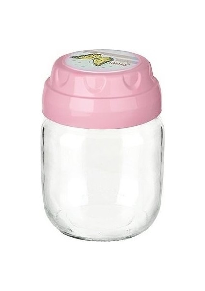 Vintage Dekoratif Desenli Cam Kavanoz 425 ml - 14,3 Oz