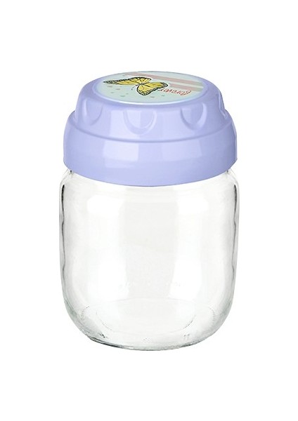 Vintage Dekoratif Desenli Cam Kavanoz 425 ml - 14,3 Oz