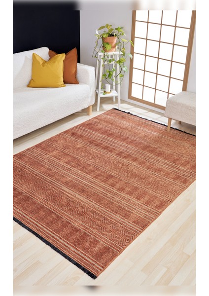 Halı Gloria 4006 Kiremit Antibakteriyel Yıkanabilir Kaliteli Modern Şık Kilim