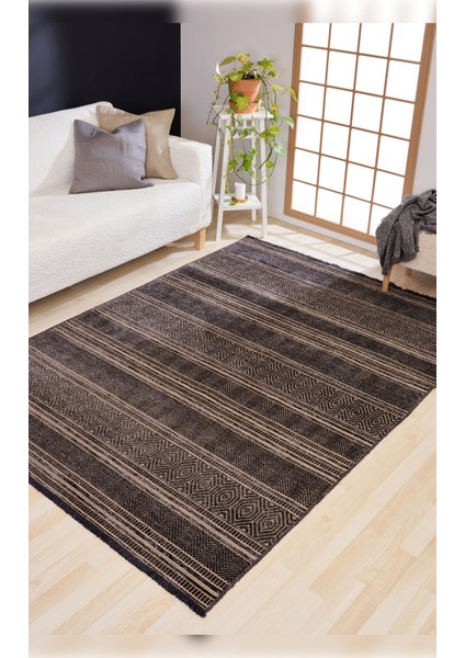 Halı Gloria 4004 Antrasit Yıkanabilir Kaliteli Modern Şık Kilim