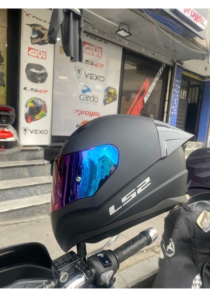 Rapıd Mat Siyah Kask - Gökkuşağı Vizör Spoiler