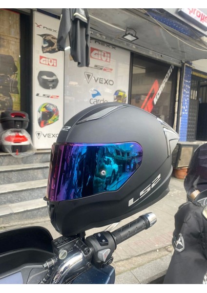 Rapıd Mat Siyah Kask - Gökkuşağı Vizör Spoiler