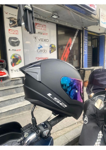 Rapıd Mat Siyah Kask - Gökkuşağı Vizör Spoiler