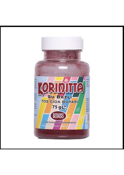 Yenilebilir Su Bazlı Toz Gıda Boyası 75 gr Bordo