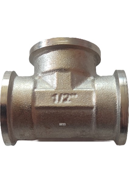 (10'lu Paket) 1/2" DN15 Iç Dişli Sarı/krom Te (Dişi) - Chrome Tee