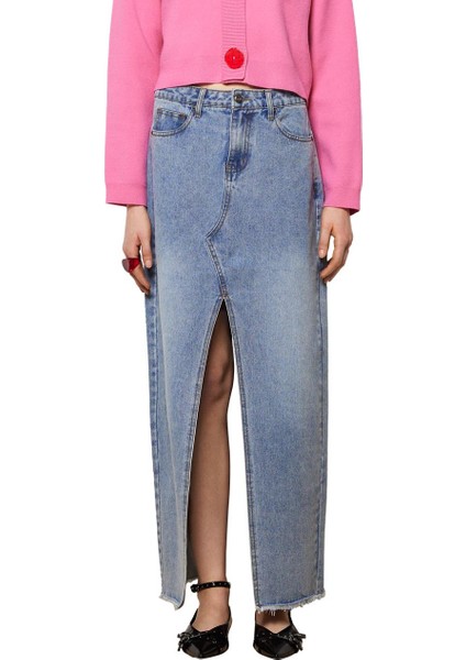 Uzun Denim Etek