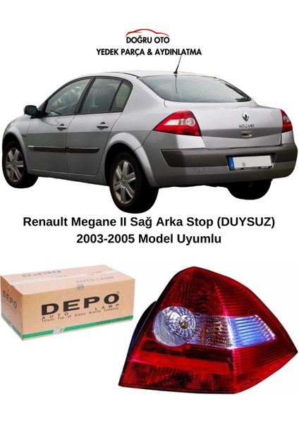 Depo Renault Megane 2 Arka Sağ Stop Duysuz 2003-2005 Model Uyumlu