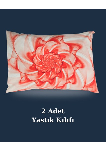 Kırmızı Spiral Gül Tablo Desen Yastık Kılıfı | 2 Adet | 50 x 70 indirimleri