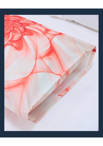 Kırmızı Spiral Gül Tablo Desen Yastık Kılıfı | 2 Adet | 50 x 70