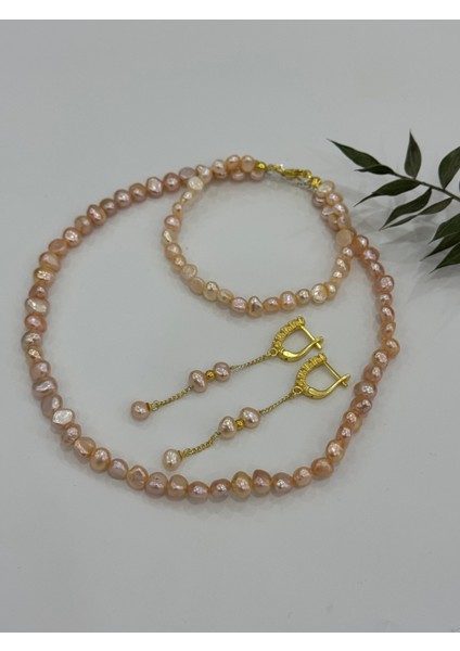 Gerçek İnci Gümüş Set