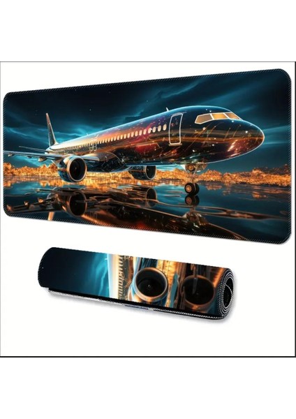 70X30 cm 3D Boeing Uçak Temalı Kaydırmaz Taban Speed Yüzey Oyuncu Mouse Pad Gaming