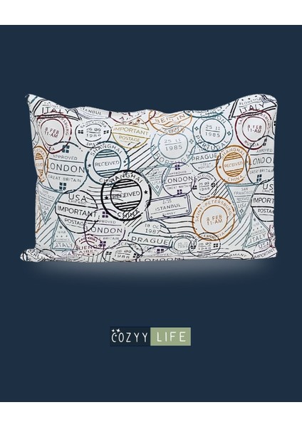 Seyahat Damga Yazılı Yastık Kılıfı | Istanbul London | 2 Adet | 50 x 70 fiyatları