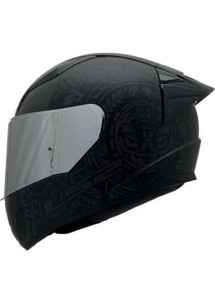 Rapıd 2 Takaroa Mat Siyah Kask Şeffaf Kask Camı Hediyeli