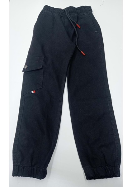 243830WİKİLANDJEANS 2088-ERKEK 8/12 Yaş Kargo Cepli Kot Pantolon - Siyah - 10-11 Yaş