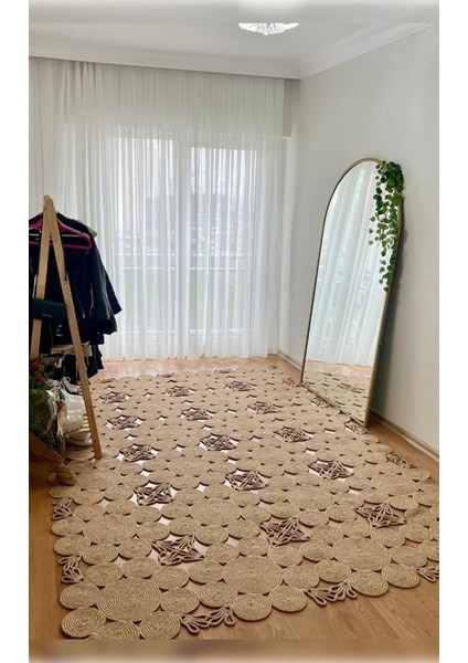 Halı Magnolia 9121 Jüt Örgülü Dekoratif Jüt Hasır Halı
