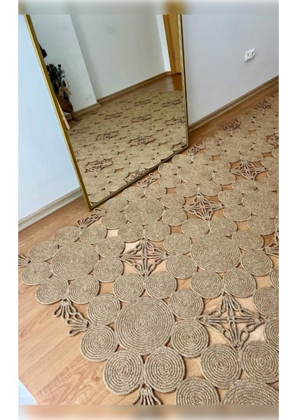 Halı Magnolia 9121 Jüt Örgülü Dekoratif Jüt Hasır Halı