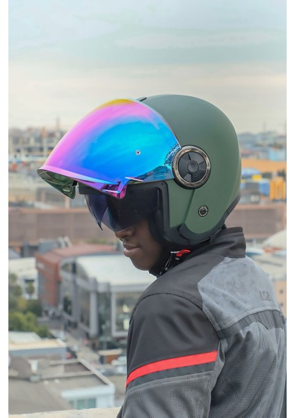 Classy Mat Yeşil Kask