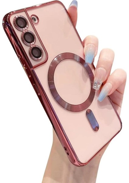 Samsung Galaxy S21 Fe Kılıf Kamera Lens Korumalı Renkli Magsafe Şeffaf Silikon