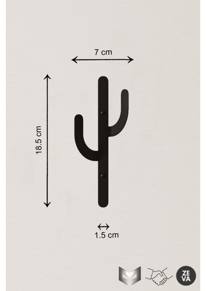 Metal Kaktüs Tasarımlı 2 Adet Askı - Dayanıklı Duvara Monte Askılık Tasarım modelleri