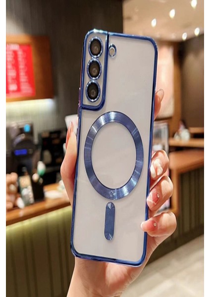 Samsung Galaxy S21 Fe Kılıf Kamera Lens Korumalı Renkli Magsafe Şeffaf Silikon