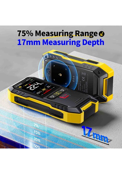 Wmt-10 Temassız Endüktif Ahşap ve Duvar Nem Ölçer Higrometre