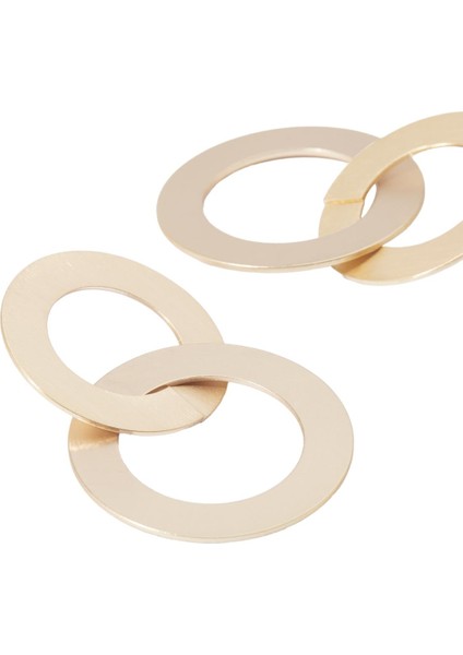 Geometrik Motifli Gold Küpe