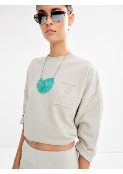 Pamuklu Işlemeli Sweatshirt