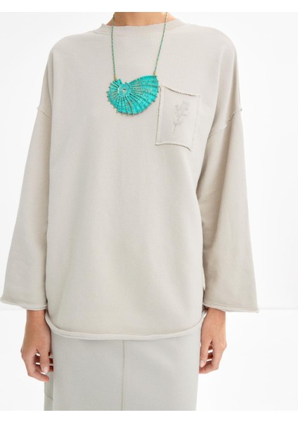 Pamuklu Işlemeli Sweatshirt