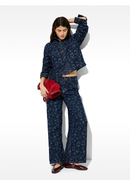 Onlıne Özel - Desenli Denim Pantolon