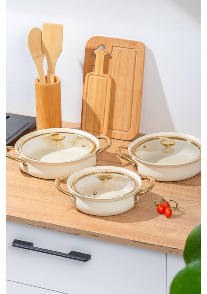 Efsane Granit 6 Parça Omlet Set Bej