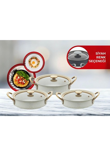 Efsane Granit 6 Parça Omlet Set Bej