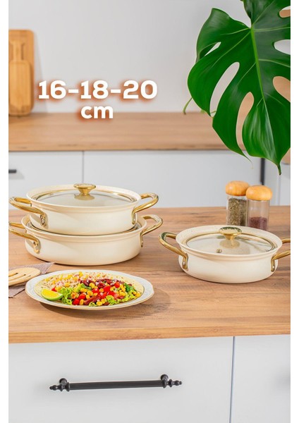 Efsane Granit 6 Parça Omlet Set Bej