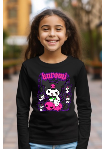Kuromi Çocuk Tshirt Uzun Kol Tişört