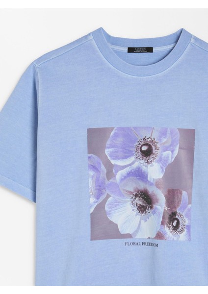 Desenli Pamuklu T-Shirt