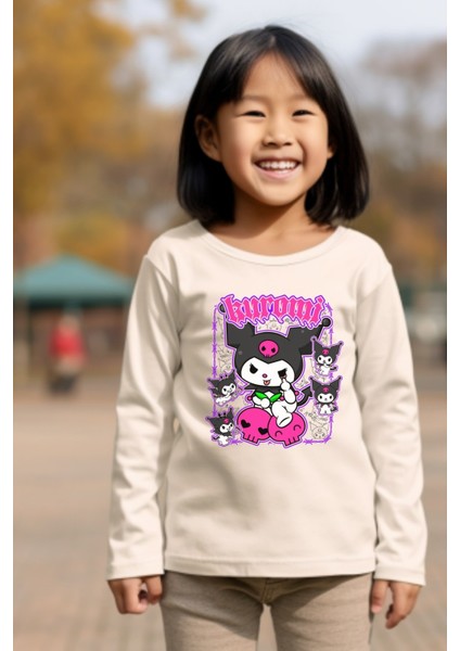 Kuromi Çocuk Tshirt Uzun Kol Tişört