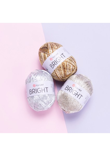 Bright -120- Parlak Metalik ve Ince Örgü ipi%80 Poliamit – %20 Metalik Polyester 90Gr 340METRE modelleri