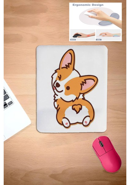 Komik Köpek, Karikatür, Kare-Beyaz Mouse Pad, Bilgisayar Aksesuarı, Laptop Aksesuarı, dikdörtgen