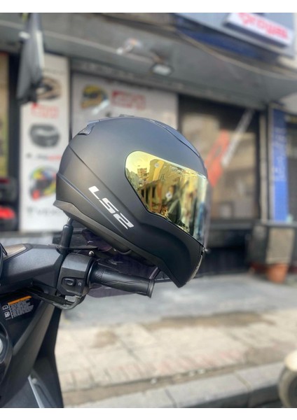 Rapıd Mat Siyah Kask - Gold Vizör
