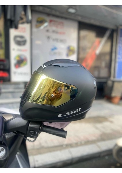 Rapıd Mat Siyah Kask - Gold Vizör