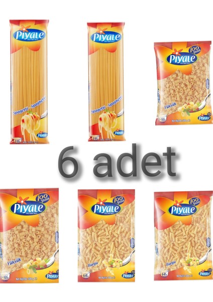 6 Adet Makarna Seti Burgu Yüksük Spagetti