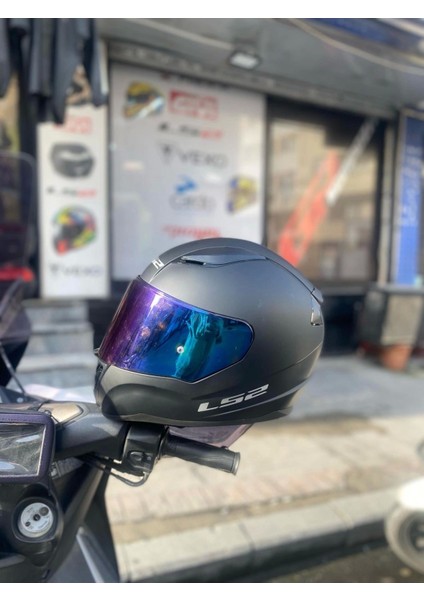 Rapıd Mat Siyah Kask - Gökkuşağı Vizör