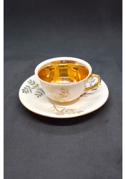 Kerafina Porzellan Türk Kahve Boyu Vintage Kahve Fincanı 2 Parça 90 ml