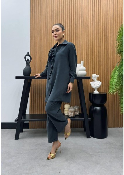 Premium Kalite Tncl Kumaş Çiçek Detaylı Ikili Takım Tesettür Takım fiyatları