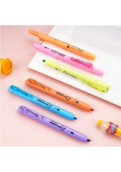 Lila Basmalı Fosforlu Kalem W-805S