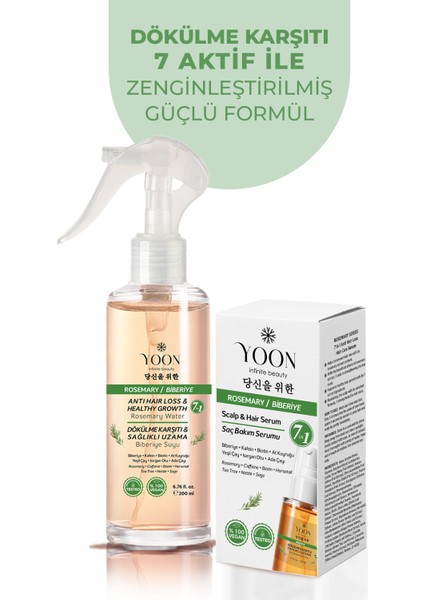Hızlı Saç Uzatan, Saç Dölüme Karşıtı, 7 Aktifli Biberiyeli Saç Serumu 50 ml - Bakım Suyu 200 ml