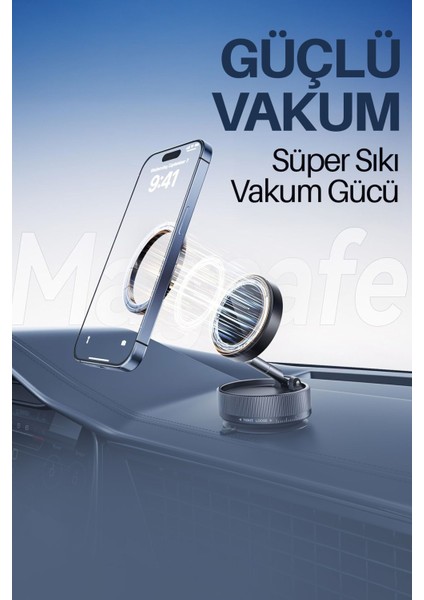 Araç Telefon Tutucu Magsafe Manyetic Vakumlu Cam Pürüzsüz Gövde Uyumlu V10A fiyatları