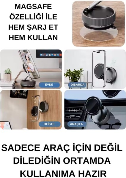 Araç Telefon Tutucu Magsafe Manyetic Vakumlu Cam Pürüzsüz Gövde Uyumlu V10A modelleri