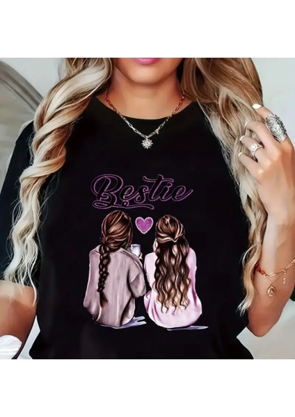 Bestie Özel Tasarım Baskılı Oversize Tshirt