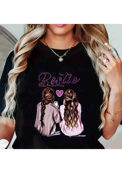 Bestie Özel Tasarım Baskılı Oversize Tshirt