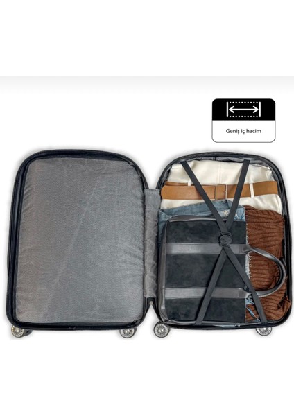 Piramit Desen Abs Seyahat Valizi, Canyon Serisi, Kabin Boy indirimleri